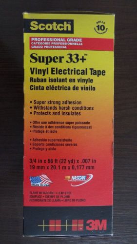 10 PCS 3M Scotch Super 33+ Black Vinyl Electrical Tape 3/4 in x 66 ft (10 roll)