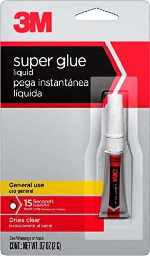 3M 18003-12 Super Glue Liquid, .07-Ounce, Pack of 12