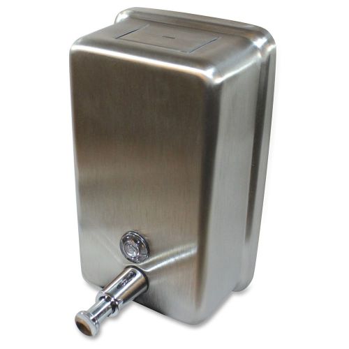 Genuine joe ss vertical soap dispenser - manual - 40 fl oz [1183 ml] - stainless for sale
