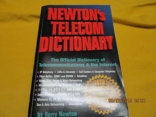 Newton&#039;s Telecom Dictionary by Harry Newton (1998, Paperback) ISBN 1-57820-023-7