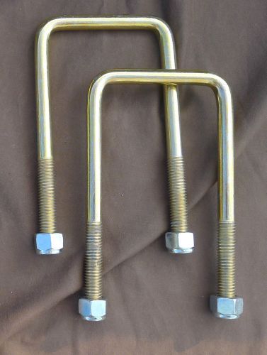 Lot 2 square u bolts with lock nuts 6 3/4&#034; 3 1/4&#034; 7/16&#034; lift boat camper for sale