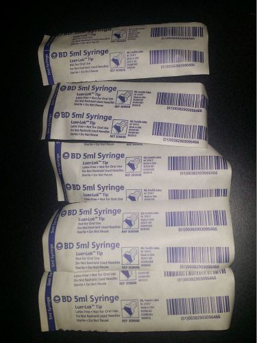Lot of (95) BD Syringes 5 ml cc Sterile Luer-Lok Tip Sealed New 309646