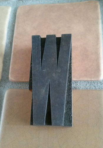 Letter press type &#034;W or M&#034; Wood