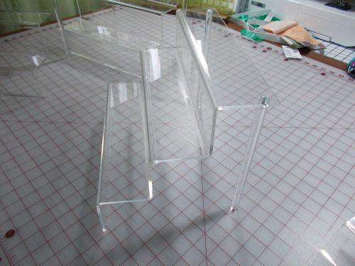ACRYLIC DISPLAY 3 Tier Level Step Stand Shelf Set of 4 all in great shape 12&#034; W