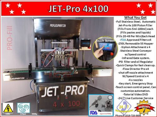 Automatic jet-pro-4x100 fills liquids, pastes, hair stylist products,scrubs&amp; etc for sale