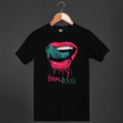 Falling In Reverse Dripping Lips Women Logo T-Shirt Rock Band Ronnie Radke