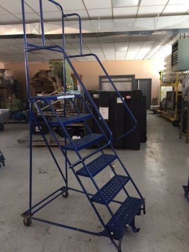 Warehouse ladders on wheels / six steps 58&#034; high / 24&#034; wide for sale