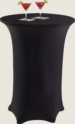 Snap drape black contour cocktail table cover w/ rubber cup on leg 30&#034;rd x 42&#034;h for sale