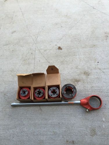 New ridgid 12-r npt ratchet pipe threader set 1/2&#034;,3/4,1&#034;,2&#034; with handle/ratchet for sale