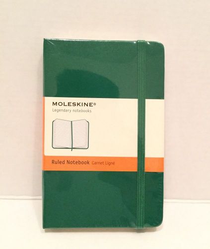 GREEN Moleskine Pocket Ruled Notebook Hard Cover 192-Pages Sealed New 3.5 X 5.5&#034;