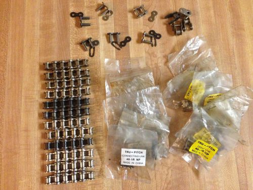#40 1r np roller chain tru pitch connecting offset link boat lift winch parts for sale