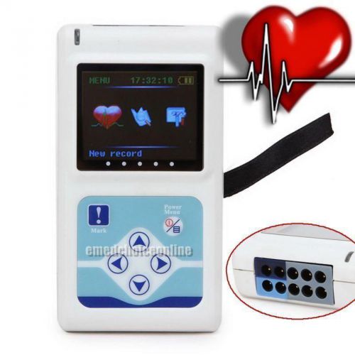 CE 12-Channel ECG holter EKG Holter Monitor System+ 2015 Newest Version Software