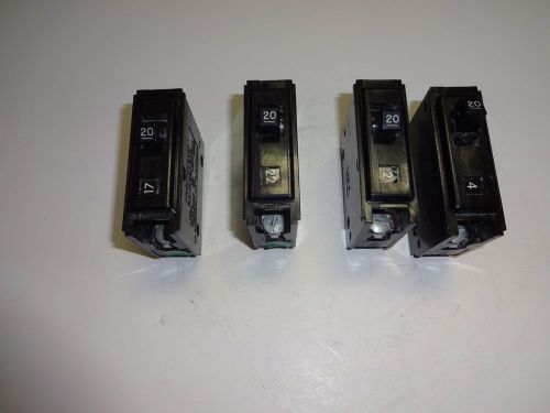 Lot of 4 Westinghouse QNBL1020 Circuit Breakers