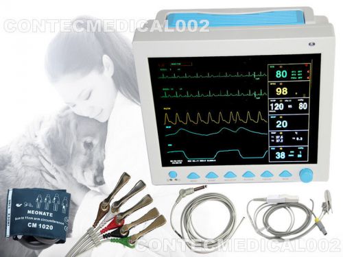 FDA Veterinary ICU Patient Monitor Vet Machine ECG NIBP SPO2 TEMP RESP PR, Color