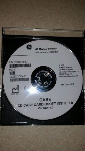 GE medical systems case cd case cardiosoft insite 2.0 version 1.0