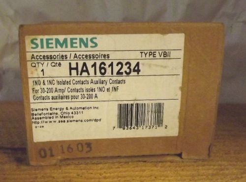 NIB  Siemens HA161234 One Normally Open and Closed Auxiliary Switches