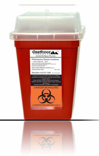 Oakridge products sharps and biohazard disposal container 1 quart size for sale