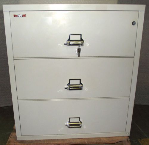 Fireking fireproof lateral file cabinet  3-drawer 38&#034;  (beige) #5 / warranty for sale