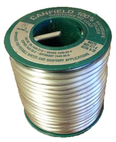 Canfield 100% watersafe .125inch dia. lead free silver solder 1lb spool -new- for sale