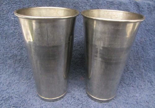 2 Vtg VOLLRATH MALT MIXER CUPS #48070 Stainless Steel Milk Shake Tin Glasses Cup