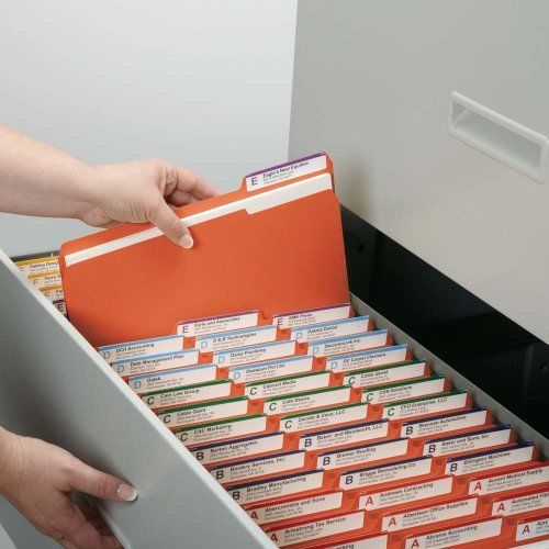 New Smead File Folder, 1/3-Cut Tab, Letter Size, Orange, 100 per Box (12543)
