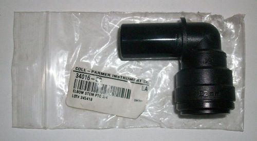 Cole Parmer Black Compressed Air System Elbow Adapter 3/4&#034; EW-34016-53 NIB