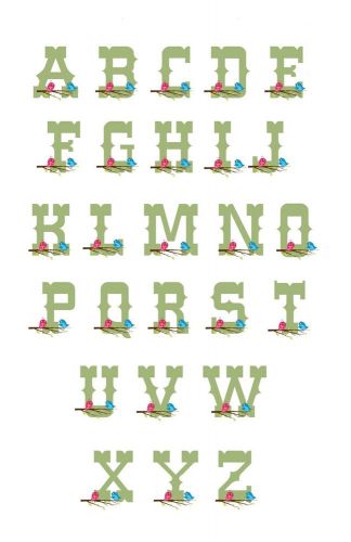30 Return Address Labels Alphabet Monogram Bird Buy 3 get 1 free (am13)
