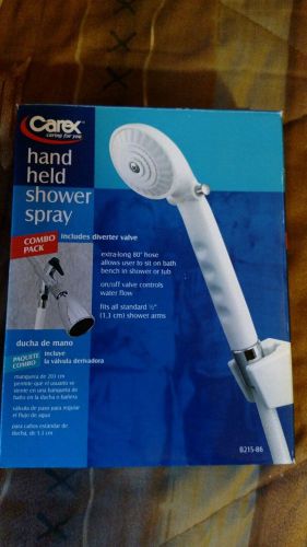 New - carex hand held shower spray combo with on/off diverter valve for sale