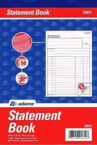 Adams All-Purpose Statement Book 2-Part with Carbon 5.56 x 8.44 Inches White/...