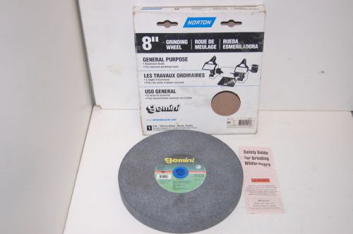 Nib norton 44448 8&#034; x 1&#034; x 1&#034; grinding wheel 60/8&#034;0 med a for sale