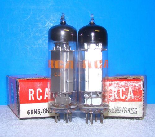 6BN6 6KS6 vacuum tubes 2 valves RCA NOS radio amplifier electron vintage tested