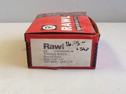 Rawl 3/8&#034; x 6&#034; round head toggle bolts, box of 25 (sku#825/a126) for sale