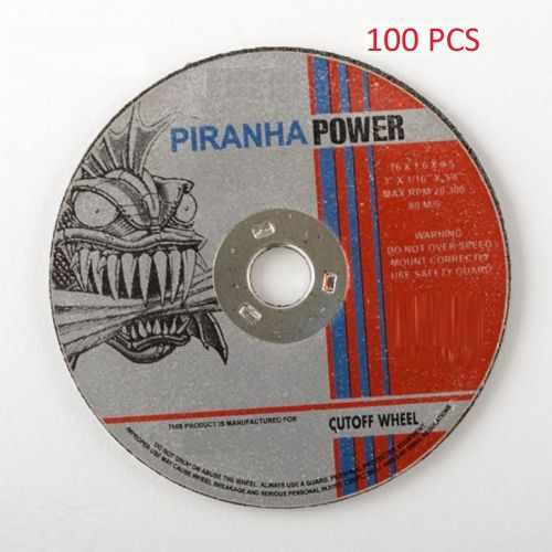 ( 100pcs )  Cut-Off Wheel 3&#034; X 1/16&#034; X 3/8&#034; (Pirahna Power)
