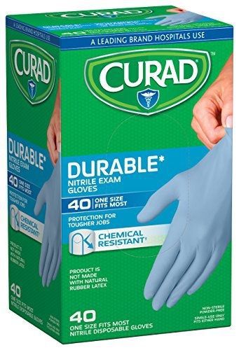 Curad CUR4045R Powder-Free Nitrile Exam Gloves (Pack of 24)