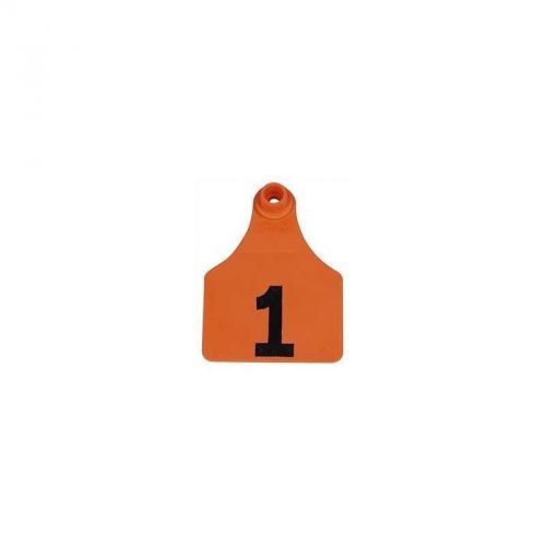 Global Large Numbered Cattle Ear Tags Orange 76-100