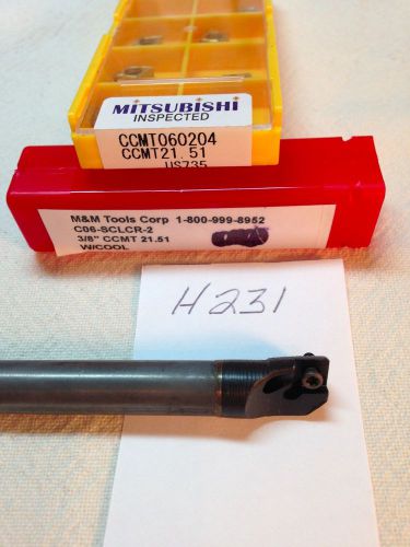1 new 3/8&#034; carbide boring bar c06-sclcr-2 w/ 10 mitsubishi 21. 51 inserts h231 for sale