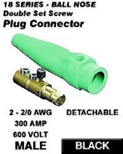 Leviton 18D22-E Male Plug, Detachable, Double Set Screw, 2-2/0 AWG, 300A, 18