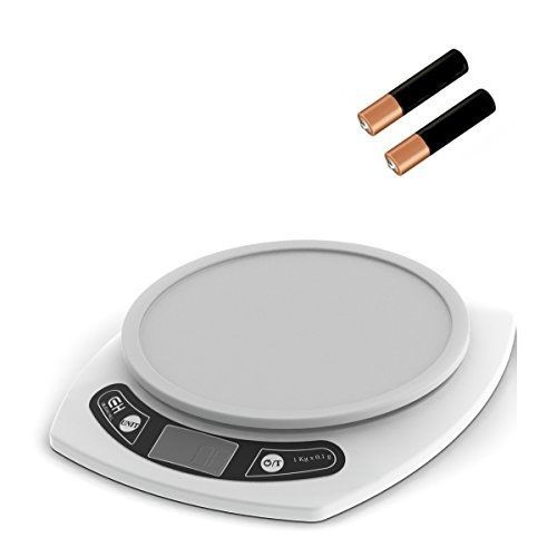 Digital Kitchen Scale. Weigh Food in Grams and Ounces. 15-lb Capacity.