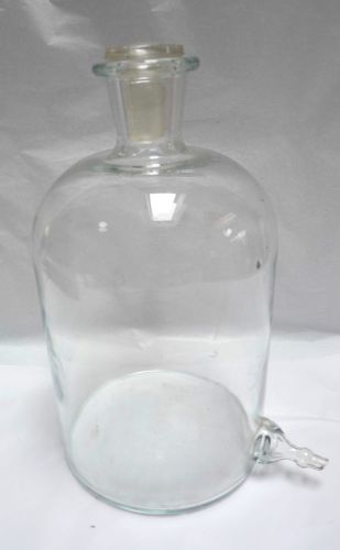 2500ml Transfer Media Bottle Clear Glass Stopper Hose Barb Filtration Distiller