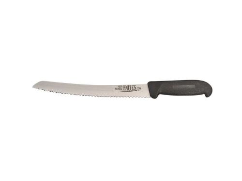 10” Curved Bread Knife Black Handle Serrated - Food Service Knives Sandwich Deli