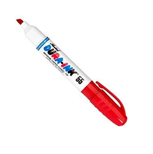 Markal 96528 Dura-Ink 55 Permanent Ink Marker with Medium Chisel Tip, Red (Pack