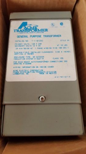 Acme transformer t-1-81050 buck boost kva 120 / 240 volts 3r outdoor for sale