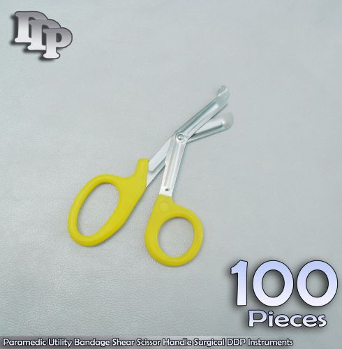 100 Paramedic Utility Bandage Shear Scissor 5.5&#034; Yellow Handle Surgical Instrume