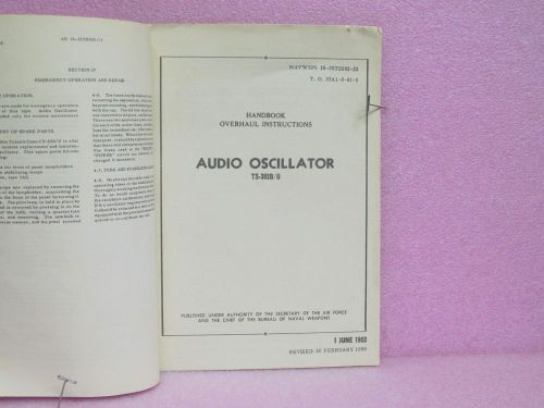 Military Manual TS-382D/U Audio Oscillator Operating &amp; Service Manual w/Schem.