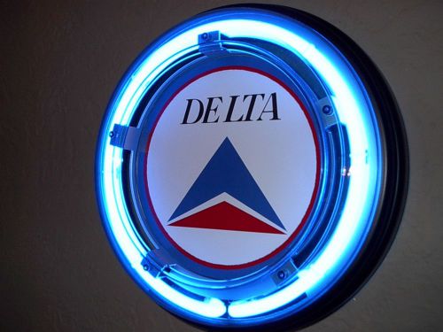 *** Delta Airlines Pilot Stewardess Airplane Man Cave Neon Advertising Sign