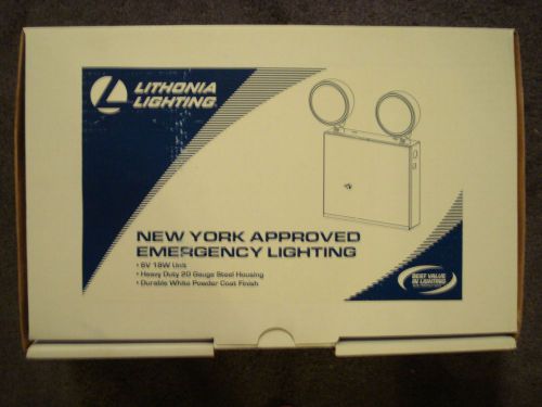 Lithonia Lighting New York Approved 2-Head White Steel Emergency Fixture 6V 18W