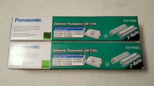 2 Boxes Genuine Panasonic KX-FA92 Replacement Ink Film 2 Rolls Per Box - New
