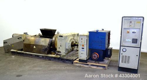 Used- Berstorff 140mm Single Screw Extruder. Approximate 18 to 1 L/D ratio. Oil