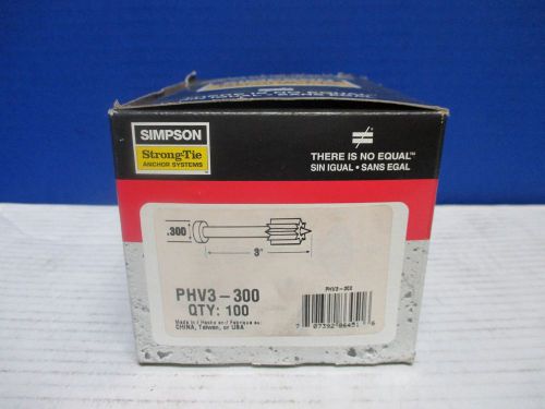 SIMPSON STRONG-TIE PHV3-300 LOW VELOCITY PIN 3/8&#034; HEAD 3&#034; L 100/BOX LOT OF 5