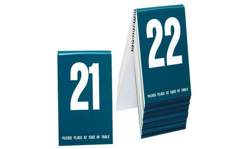 Table Numbers 21-40 Teal w/ white number, Tent style, Free shipping